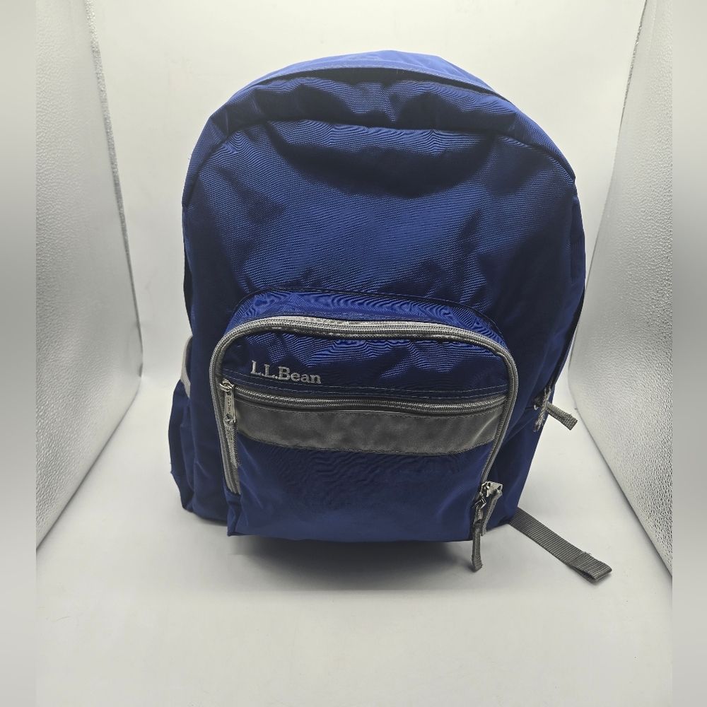 L.L. Bean Blue Backpack with Gray Accents